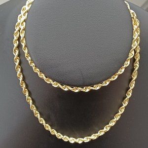 10kt real gold rope chain 24 inches